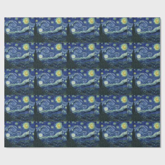 Starry Night Vincent van Gogh Kunstmalerei Geschenkpapier (Flach)