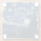 Starry Night Vincent van Gogh Kunstmalerei Glasuntersetzer (Rückseite)