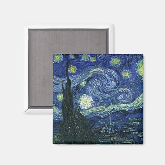 Starry Night Vincent van Gogh Kunstmalerei Magnet (Vorderseite/Rückseite)