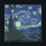 Starry Night Vincent van Gogh Kunstmalerei Magnet<br><div class="desc">Vincent van Gogh (Niederländisch, 1853 - 1890) Starry Night, 1889, Oil on Leinwand Ungerahmt: 73 × 92 cm (28, 7 × 36, 2 in) Dieses Bild zeigt den Blick von der Ostseite des Van Gogh-Asylzimmers in Saint-Rémy-de-Provence ce, er fügte ein idealisiertes Dorf hinzu. Seit 1941 ist es in der ständigen...</div>