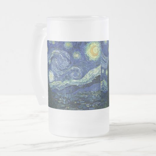 Starry Night Vincent van Gogh Kunstmalerei Mattglas Bierglas (Vorderseite Links)