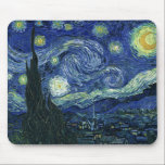 Starry Night Vincent van Gogh Kunstmalerei Mousepad<br><div class="desc">Vincent van Gogh (Niederländisch, 1853 - 1890) Starry Night, 1889, Oil on Leinwand Ungerahmt: 73 × 92 cm (28, 7 × 36, 2 in) Dieses Bild zeigt den Blick von der Ostseite des Van Gogh-Asylzimmers in Saint-Rémy-de-Provence ce, er fügte ein idealisiertes Dorf hinzu. Seit 1941 ist es in der ständigen...</div>