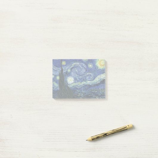Starry Night Vincent van Gogh Kunstmalerei Post-it Klebezettel (Auf Schreibtisch)