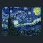 Starry Night Vincent van Gogh Kunstmalerei Poster<br><div class="desc">Vincent van Gogh (Niederländisch, 1853 - 1890) Starry Night, 1889, Oil on Leinwand Ungerahmt: 73 × 92 cm (28, 7 × 36, 2 in) Dieses Bild zeigt den Blick von der Ostseite des Van Gogh-Asylzimmers in Saint-Rémy-de-Provence ce, er fügte ein idealisiertes Dorf hinzu. Seit 1941 ist es in der ständigen...</div>
