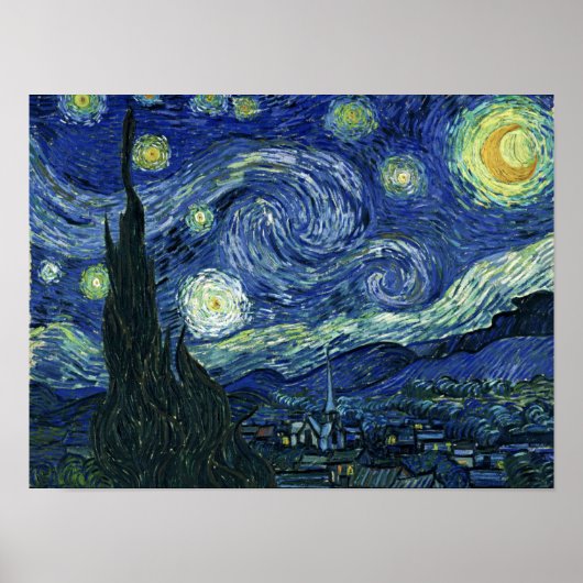 Starry Night Vincent van Gogh Kunstmalerei Poster (Vorne)