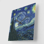 Starry Night Vincent van Gogh Kunstmalerei Quadratische Wanduhr (Winkel)