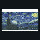 Starry Night Vincent van Gogh Kunstmalerei Rechteckiger Aufkleber<br><div class="desc">Vincent van Gogh (Niederländisch, 1853 - 1890) Starry Night, 1889, Oil on Leinwand Ungerahmt: 73 × 92 cm (28, 7 × 36, 2 in) Dieses Bild zeigt den Blick von der Ostseite des Van Gogh-Asylzimmers in Saint-Rémy-de-Provence ce, er fügte ein idealisiertes Dorf hinzu. Seit 1941 ist es in der ständigen...</div>