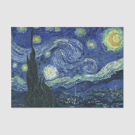Starry Night Vincent van Gogh Kunstmalerei Seidenpapier (Vorderseite)