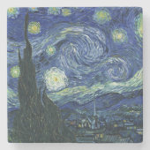 Starry Night Vincent van Gogh Kunstmalerei Steinuntersetzer (Vorderseite)