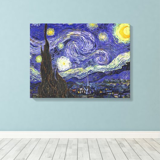 Starry Night, Vincent Van Gogh. Leinwanddruck (Insitu (Holzboden))