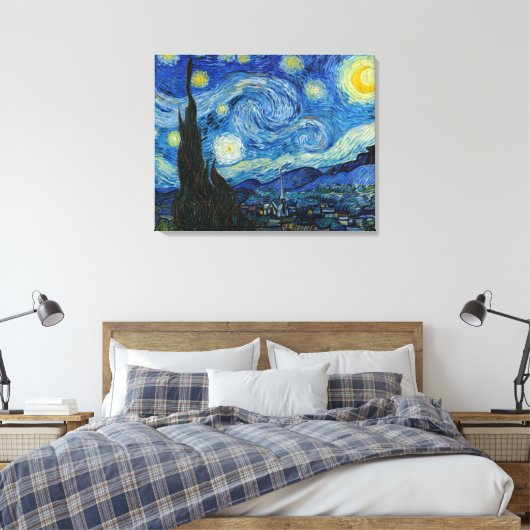 Starry Night | Vincent Van Gogh Leinwanddruck (Insitu (Schlafzimmer))