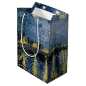 Starry Night Vincent van Gogh Mittlere Geschenktüte (Rückseite Schrägansicht)