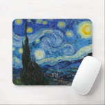 Starry Night | Vincent Van Gogh Mousepad<br><div class="desc">Starry Night (1889) by Dutch artist Vincent Van Gogh. Original artwork is an oil on canvas depicting an energetic post-impressionist night sky in moody shades of blue and yellow. 

Use the design tools to add custom text or personalize the image.</div>