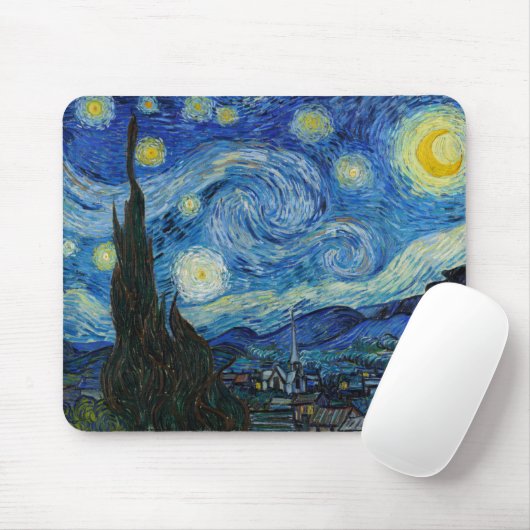 Starry Night | Vincent Van Gogh Mousepad (Mit Mouse)