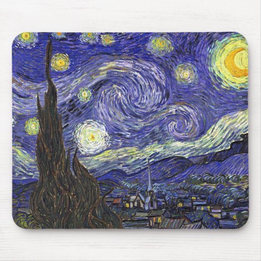 Starry Night, Vincent Van Gogh. Mousepad (Vorne)