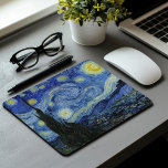 Starry Night | Vincent Van Gogh Mousepad<br><div class="desc">Starry Night (1889) by Dutch artist Vincent Van Gogh. Original artwork is an oil on canvas depicting an energetic post-impressionist night sky in moody shades of blue and yellow. 

Use the design tools to add custom text or personalize the image.</div>
