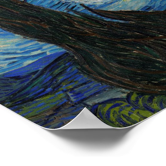 Starry Night Vincent Van Gogh Niedlich Cat Kitten Poster (Ecke)