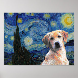 Starry Night Vincent Van Gogh Niedlich Labrador Do Poster