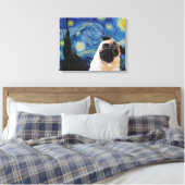 Starry Night Vincent Van Gogh Niedlich Mops Dog Leinwanddruck (Insitu (Schlafzimmer))