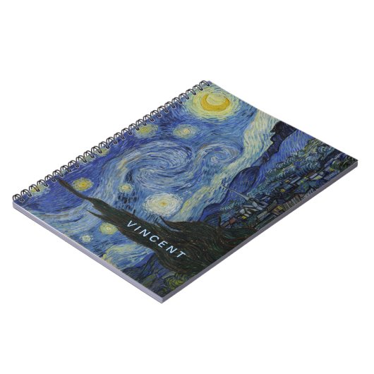 Starry Night Vincent van Gogh Notizblock (Linke Seite)