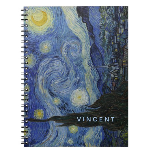 Starry Night Vincent van Gogh Notizblock (Vorderseite)
