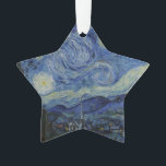 Starry Night Vincent van Gogh Ornament<br><div class="desc">Dieses schöne, feine Kunst-Sterne-Ornament-Design zeigt das berühmte Bild des niederländischen postimpressionistischen Malers Vincent van Gogh "The Starry Night". Während seines am Asyl von Saint Remy in den 1880er Jahren malte van Gogh die sanften Hügel und Zypressenbäume, die er aus seinem Fenster sah. Er fügte auch das Dorf hinzu, das er...</div>