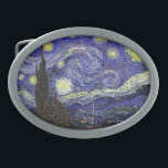 Starry Night, Vincent Van Gogh. Ovale Gürtelschnalle<br><div class="desc">Starry Night,  Vincent Van Gogh. Der berühmte Impressionismus der schönen Kunst.</div>