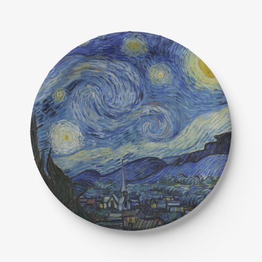 Starry Night Vincent van Gogh Pappteller (Vorderseite)
