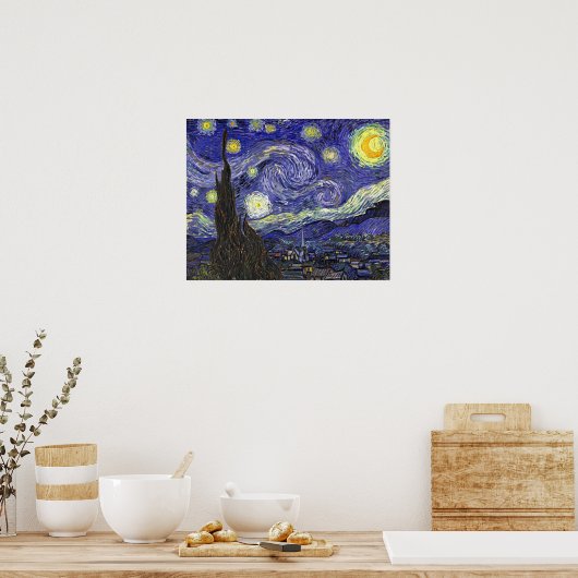 Starry Night, Vincent Van Gogh. Poster (Küche)