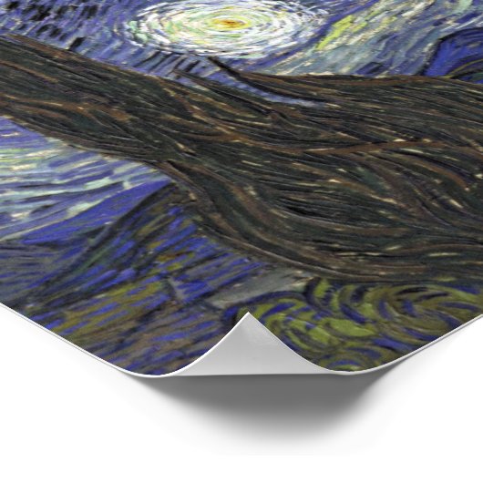 Starry Night - Vincent van Gogh Poster (Ecke)