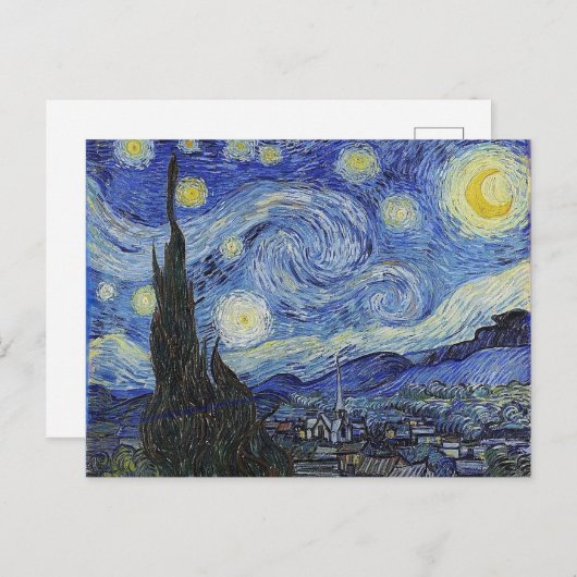 Starry Night, Vincent Van Gogh Postkarte (Vorne/Hinten)