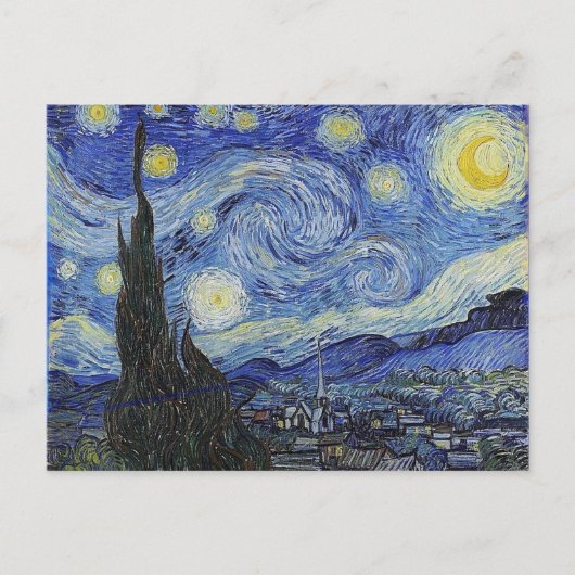 Starry Night, Vincent Van Gogh Postkarte (Vorderseite)