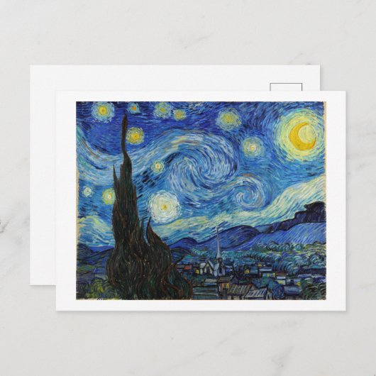 Starry Night, Vincent van Gogh Postkarte (Vorne/Hinten)