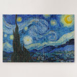 Starry Night | Vincent Van Gogh Puzzle<br><div class="desc">Starry Night (1889) von dem niederländischen Künstler Vincent Van Gogh. Original Artwork ist ein Öl auf der Leinwand,  das einen kraftvollen postimpressionistischen Nachthimmel in launischen Blau- und Gelbtönen darstellt. Verwenden Sie die Entwurfstools,  um einen benutzerdefinierten Text hinzuzufügen oder das Bild zu personalisieren.</div>