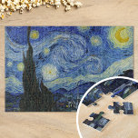 Starry Night | Vincent Van Gogh Puzzle<br><div class="desc">Starry Night (1889) von dem niederländischen Künstler Vincent Van Gogh. Original Artwork ist ein Öl auf der Leinwand,  das einen kraftvollen postimpressionistischen Nachthimmel in launischen Blau- und Gelbtönen darstellt. Verwenden Sie die Entwurfstools,  um einen benutzerdefinierten Text hinzuzufügen oder das Bild zu personalisieren.</div>