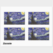 Starry Night, Vincent Van Gogh. Rechteckiger Aufkleber (Blatt)