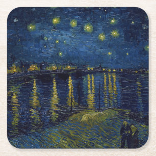 Starry Night, Vincent van Gogh Rechteckiger Pappuntersetzer