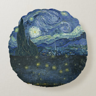 Starry night Vincent van Gogh Rundes Kissen