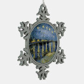 Starry Night Vincent van Gogh Schneeflocken Zinn-Ornament (Links)