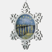 Starry Night Vincent van Gogh Schneeflocken Zinn-Ornament (Rechts)