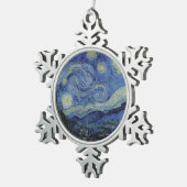 Starry Night Vincent van Gogh Schneeflocken Zinn-Ornament (Rechts)
