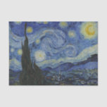 Starry Night Vincent van Gogh Seidenpapier<br><div class="desc">Dieses schöne, feine Kunstdesign zeigt das berühmte Bild des niederländischen postimpressionistischen Malers Vincent van Gogh "The Starry Night". In den 1880er Jahren, als er während seines bleibe am Asyl von Saint Remy bemalt wurde, stellte van Gogh die sanften Hügel und Zypressen dar, die er aus seinem Fenster sah. Er fügte...</div>