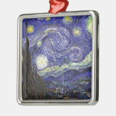 Starry Night, Vincent Van Gogh. Silbernes Ornament (Links)