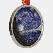 Starry Night, Vincent Van Gogh. Silbernes Ornament (Rechts)