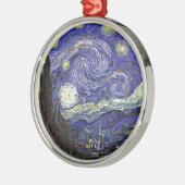 Starry Night, Vincent Van Gogh. Silbernes Ornament (Links)