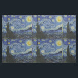 Starry Night Vincent van Gogh Tiled Stoff<br><div class="desc">Dieses schöne, feine Kunstgeflecht-Design zeigt das berühmte Bild des niederländischen postimpressionistischen Malers Vincent van Gogh "The Starry Night". In den 1880er Jahren, als er während seines bleibe am Asyl von Saint Remy bemalt wurde, stellte van Gogh die sanften Hügel und Zypressen dar, die er aus seinem Fenster sah. Er fügte...</div>