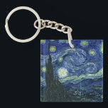 Starry Night Vincent van Gogh Vintage Malerei Art Schlüsselanhänger<br><div class="desc">Vincent van Gogh (Niederländisch, 1853 - 1890) Starry Night, 1889, Oil on Leinwand Ungerahmt: 73 × 92 cm (28, 7 × 36, 2 in) Dieses Bild zeigt den Blick von der Ostseite des Van Gogh-Asylzimmers in Saint-Rémy-de-Provence ce, er fügte ein idealisiertes Dorf hinzu. Seit 1941 ist es in der ständigen...</div>