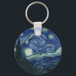 Starry Night Vincent van Gogh Vintage Painting Art Schlüsselanhänger<br><div class="desc">Vincent van Gogh (Dutch, 1853 - 1890) Starry Night, 1889, Oil on canvas Unframed: 73 × 92 cm (28.7 × 36.2 in) This painting depicts the view from the east facing window of Van Gogh's asylum room at Saint-Rémy-de-Provence, he added an idealized village. It has been in the permanent collection...</div>