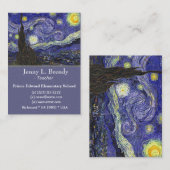 Starry Night, Vincent van Gogh Visitenkarte (Vorne/Hinten)
