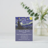Starry Night, Vincent van Gogh Visitenkarte (Stehend Vorderseite)
